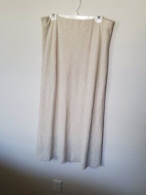 Neutral beige long linen skirt plus size XXL